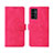 Leather Case Stands Flip Cover Holder L01Z for Vivo V23e Hot Pink