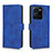 Leather Case Stands Flip Cover Holder L01Z for Vivo Y35 4G Blue