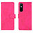 Leather Case Stands Flip Cover Holder L01Z for Vivo Y73s 5G Hot Pink