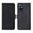 Leather Case Stands Flip Cover Holder L01Z for Vivo Y75 5G Black