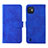 Leather Case Stands Flip Cover Holder L01Z for Wiko Y82 Blue