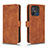 Leather Case Stands Flip Cover Holder L01Z for Xiaomi Poco C55 Brown