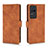 Leather Case Stands Flip Cover Holder L01Z for Xiaomi Poco F4 5G Brown