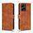 Leather Case Stands Flip Cover Holder L01Z for Xiaomi Redmi Note 12 4G Brown