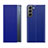 Leather Case Stands Flip Cover Holder L02 for Samsung Galaxy S22 5G Blue