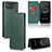 Leather Case Stands Flip Cover Holder L02Z for Asus ROG Phone 7 Green