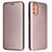 Leather Case Stands Flip Cover Holder L02Z for HTC Desire 21 Pro 5G Rose Gold