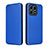 Leather Case Stands Flip Cover Holder L02Z for Huawei Honor X8a 4G Blue