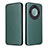 Leather Case Stands Flip Cover Holder L02Z for Huawei Honor X9a 5G Green