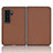 Leather Case Stands Flip Cover Holder L02Z for Microsoft Surface Duo 2 Brown