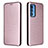 Leather Case Stands Flip Cover Holder L02Z for Motorola Moto Edge 20 Pro 5G Rose Gold