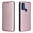 Leather Case Stands Flip Cover Holder L02Z for Motorola Moto Edge (2021) 5G Rose Gold