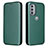 Leather Case Stands Flip Cover Holder L02Z for Motorola Moto G31 Green