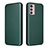 Leather Case Stands Flip Cover Holder L02Z for Motorola Moto G42 Green