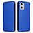 Leather Case Stands Flip Cover Holder L02Z for Motorola Moto G53j 5G Blue