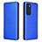 Leather Case Stands Flip Cover Holder L02Z for Motorola Moto G60s Blue