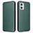 Leather Case Stands Flip Cover Holder L02Z for Motorola Moto G73 5G Green