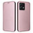 Leather Case Stands Flip Cover Holder L02Z for Motorola Moto G84 5G Rose Gold