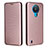 Leather Case Stands Flip Cover Holder L02Z for Nokia 1.4 Rose Gold