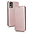 Leather Case Stands Flip Cover Holder L02Z for Nokia C210 Rose Gold