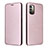 Leather Case Stands Flip Cover Holder L02Z for Nokia G11 Rose Gold