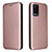 Leather Case Stands Flip Cover Holder L02Z for Oppo A54 4G Rose Gold