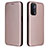 Leather Case Stands Flip Cover Holder L02Z for Oppo A54 5G Rose Gold