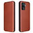 Leather Case Stands Flip Cover Holder L02Z for Oppo F19 Pro Brown