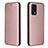 Leather Case Stands Flip Cover Holder L02Z for Oppo F19 Rose Gold