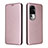 Leather Case Stands Flip Cover Holder L02Z for Oppo Reno10 Pro+ Plus 5G Rose Gold