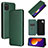 Leather Case Stands Flip Cover Holder L02Z for Samsung Galaxy A12 Green