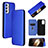 Leather Case Stands Flip Cover Holder L02Z for Samsung Galaxy A15 4G Blue