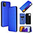 Leather Case Stands Flip Cover Holder L02Z for Samsung Galaxy A22 5G Blue