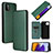 Leather Case Stands Flip Cover Holder L02Z for Samsung Galaxy A22 5G Green