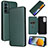 Leather Case Stands Flip Cover Holder L02Z for Samsung Galaxy F23 5G Green