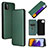 Leather Case Stands Flip Cover Holder L02Z for Samsung Galaxy F42 5G Green