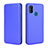 Leather Case Stands Flip Cover Holder L02Z for Samsung Galaxy M21 Blue