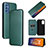 Leather Case Stands Flip Cover Holder L02Z for Samsung Galaxy M52 5G Green