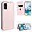 Leather Case Stands Flip Cover Holder L02Z for Samsung Galaxy S20 FE 4G Rose Gold