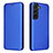 Leather Case Stands Flip Cover Holder L02Z for Samsung Galaxy S21 FE 5G Blue