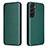 Leather Case Stands Flip Cover Holder L02Z for Samsung Galaxy S21 FE 5G Green