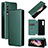 Leather Case Stands Flip Cover Holder L02Z for Samsung Galaxy Z Fold3 5G Green