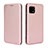 Leather Case Stands Flip Cover Holder L02Z for Sharp Aquos Sense4 Lite Rose Gold