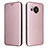 Leather Case Stands Flip Cover Holder L02Z for Sharp Aquos Sense7 Plus Rose Gold