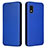 Leather Case Stands Flip Cover Holder L02Z for Sharp Aquos wish3 Blue