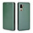 Leather Case Stands Flip Cover Holder L02Z for Sharp Simple Sumaho 5 Green