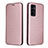 Leather Case Stands Flip Cover Holder L02Z for Vivo V23e Rose Gold