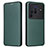 Leather Case Stands Flip Cover Holder L02Z for Vivo X80 Pro 5G Green