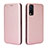 Leather Case Stands Flip Cover Holder L02Z for Vivo Y11s Rose Gold