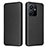 Leather Case Stands Flip Cover Holder L02Z for Vivo Y22 Black